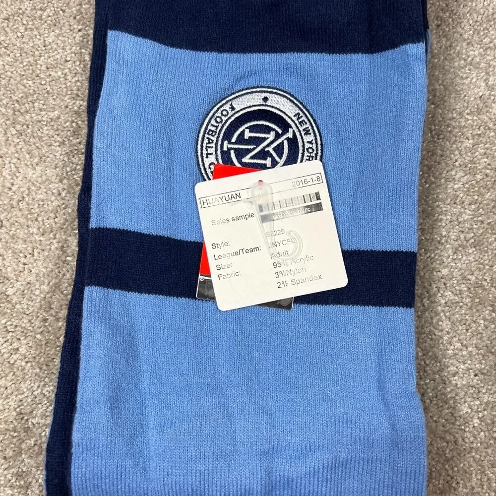 Adidas Unisex One Size Blue Colorblock New York City FC MLS Soccer‎ Scarf NWT
